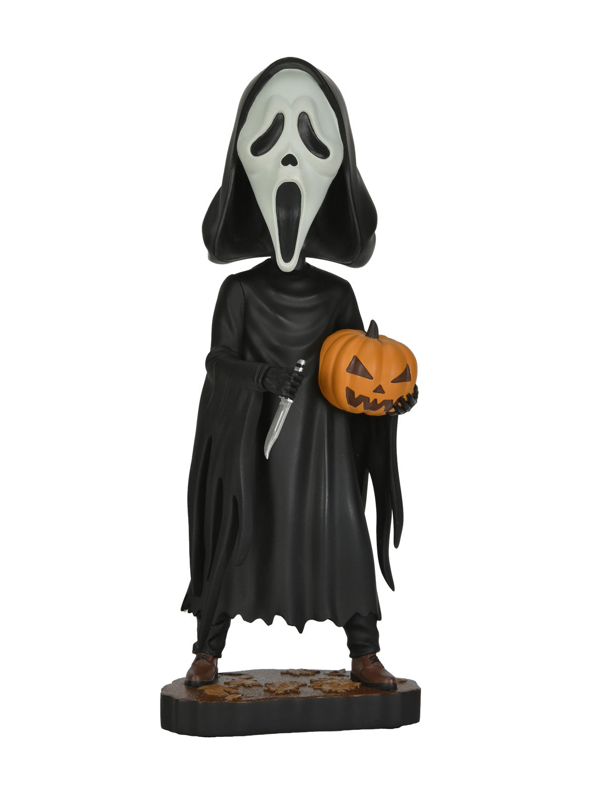 Ghost Face Head Knocker 8" Figure with Pumpkin – Scream Movie Collectible