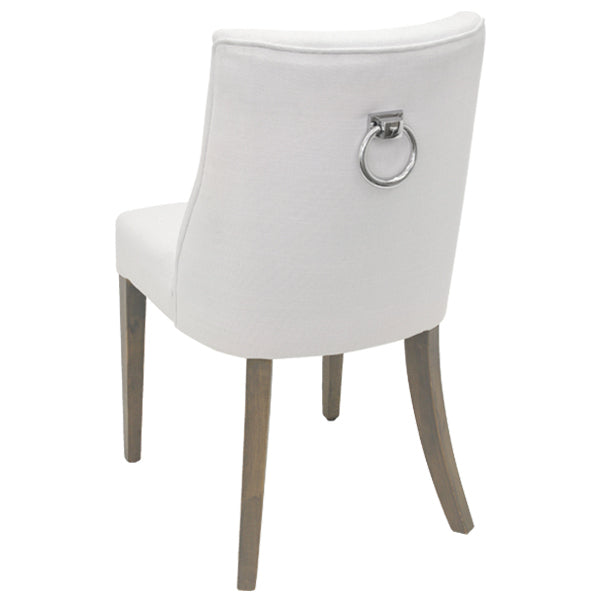 Ex Showroom Ophelia Dining Chair White chrome Ring Pull
