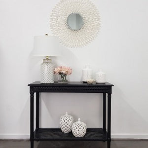 Polo Classic Black Console Table 110cm – Entryway Hallway Foyer Accent Table