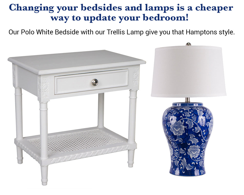 Trellis Table Lamp 68cm Ceramic Base Leaf Pattern White Shade for Home