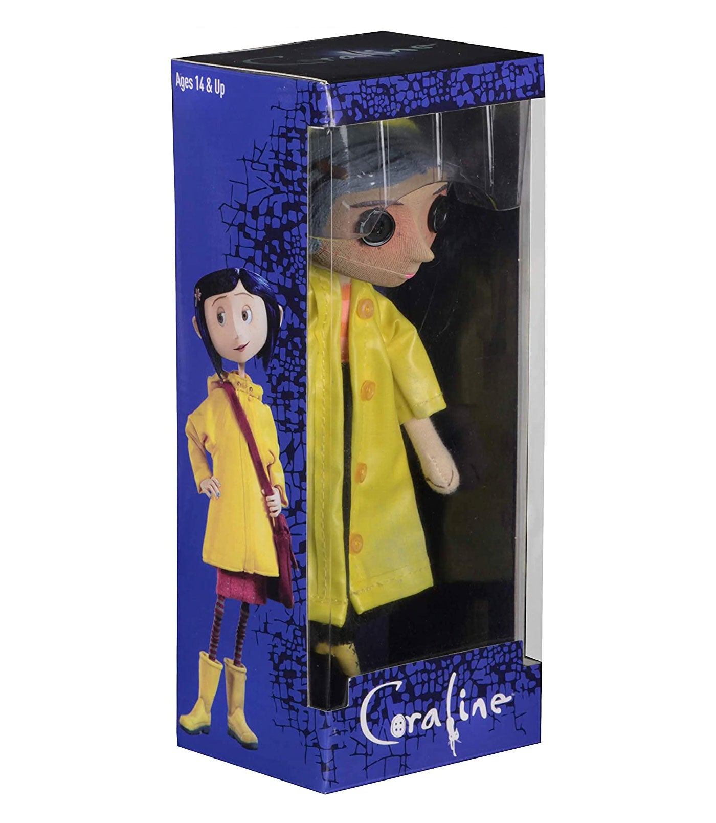 Coraline Doll Collectible Figure 9” Poseable with Raincoat & Button Eyes – Yellow