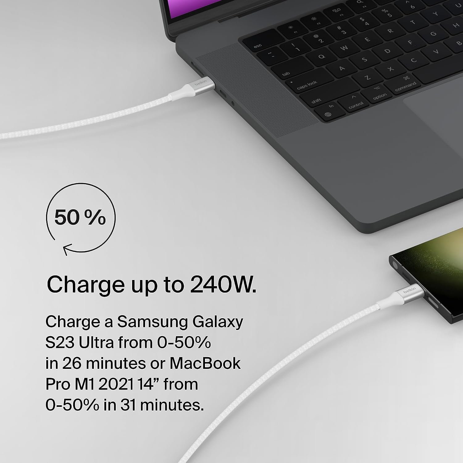Belkin BoostCharge 1M USB-C to USB-C Power Cable - Fast Charging