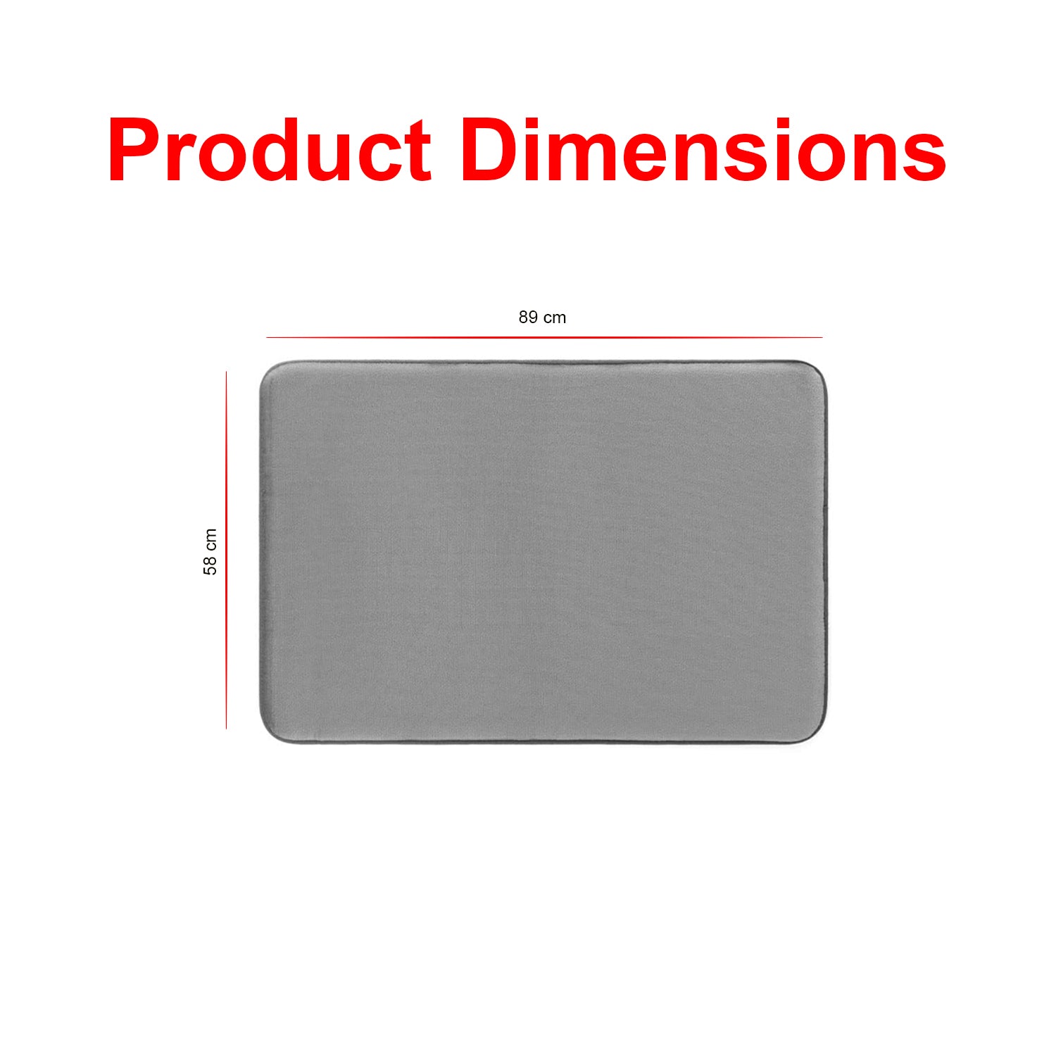 Hivvago Thick Memory Foam Bath Mat – Soft Velvet, Non-Slip, Grey Rug