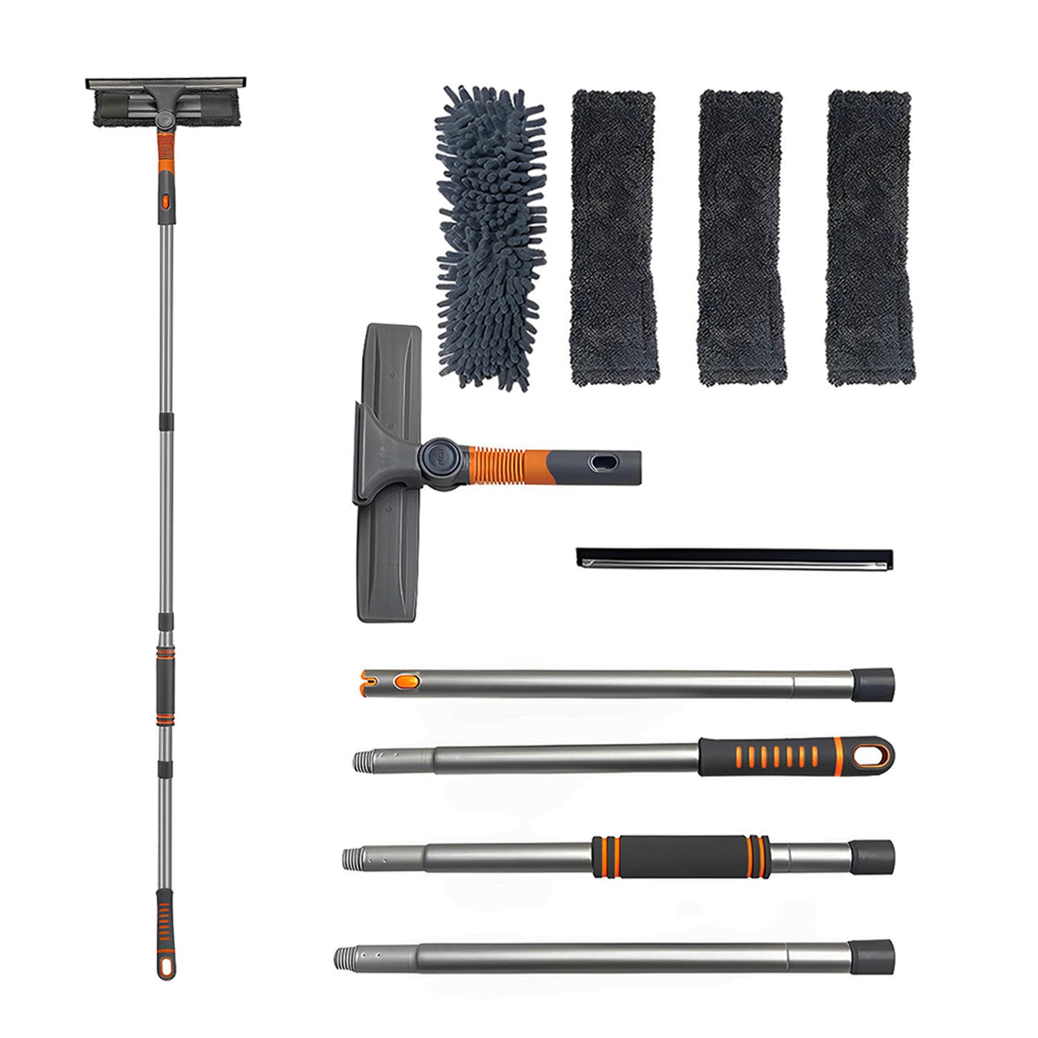 Hivvago 2-in-1 Window Cleaner Kit – Squeegee with Adjustable Extension Pole