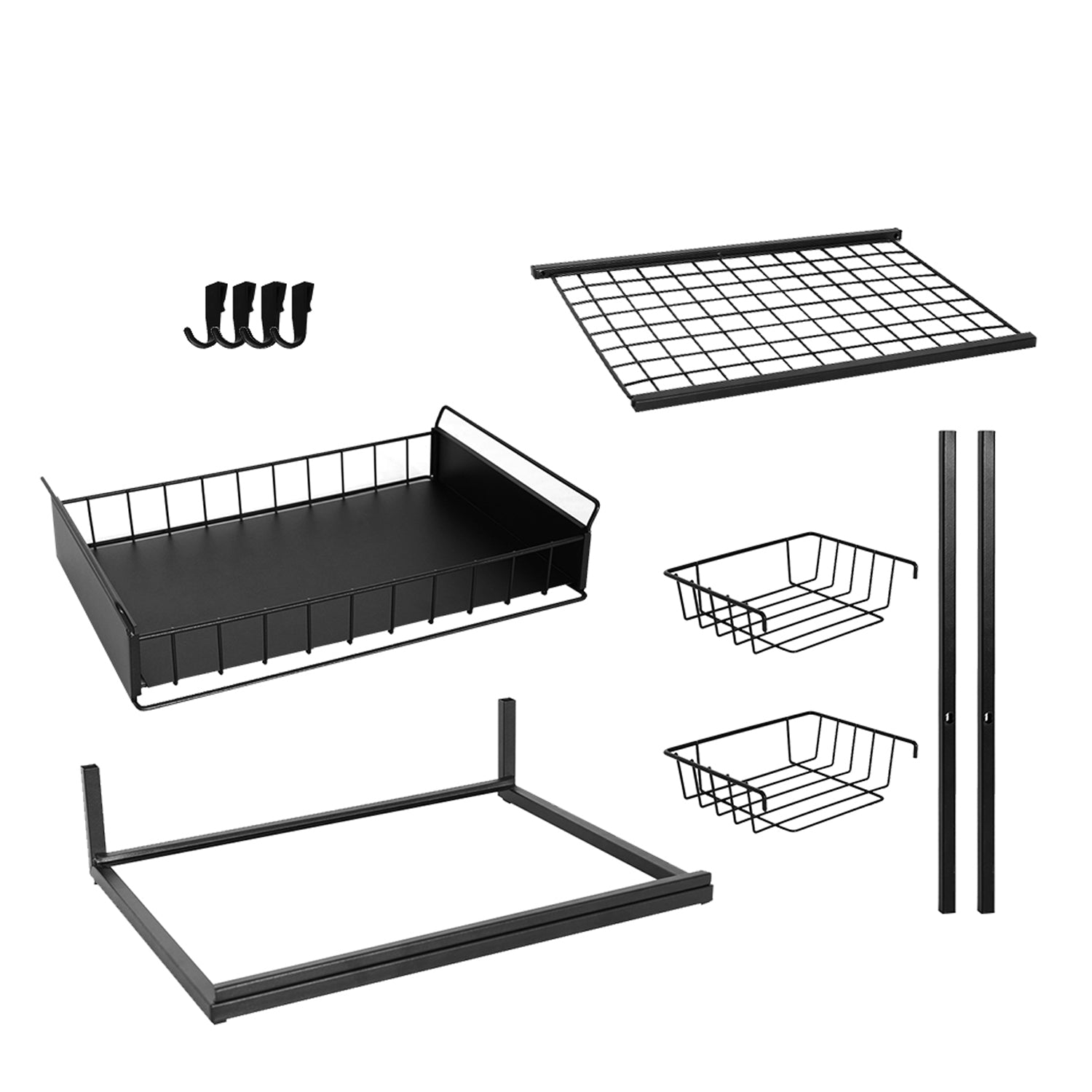 Hivvago 2-Tier Pull-Out Cabinet Organizer – Under Sink Sliding Storage Rack