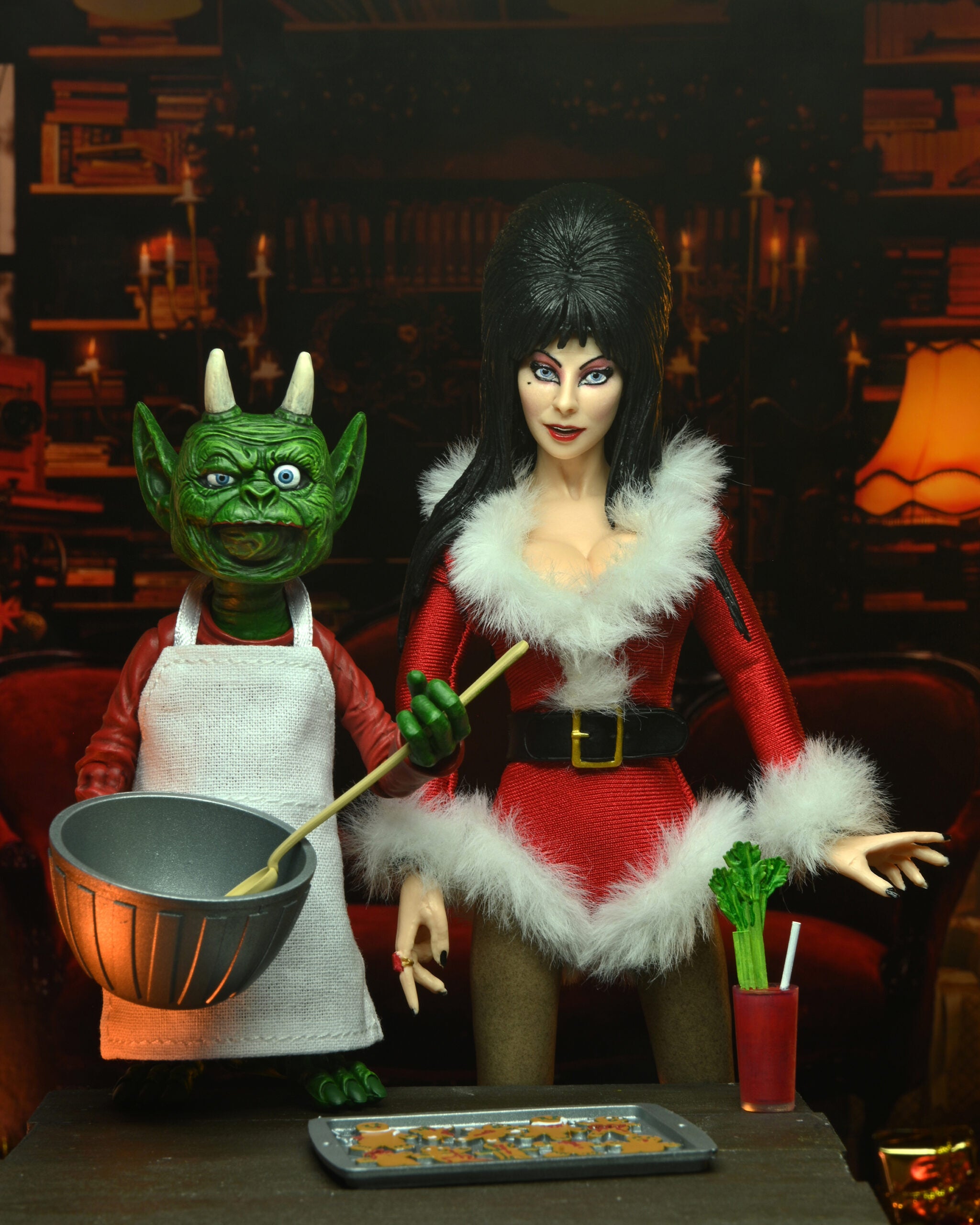 Elvira Very Scary Christmas Action Figure 8” with Holiday Accessories