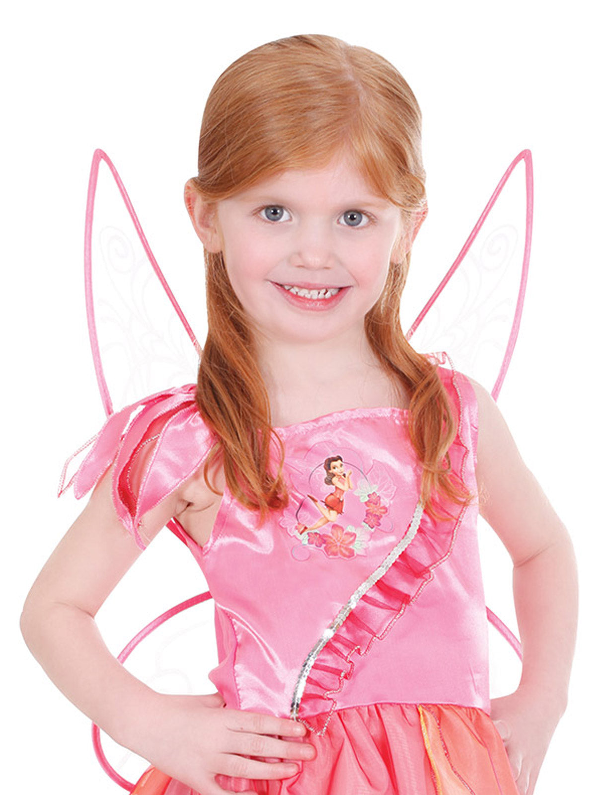 Disney Fairies Rosetta Costume with Layered Tutu Dress and Detachable Wings - Pink Colour