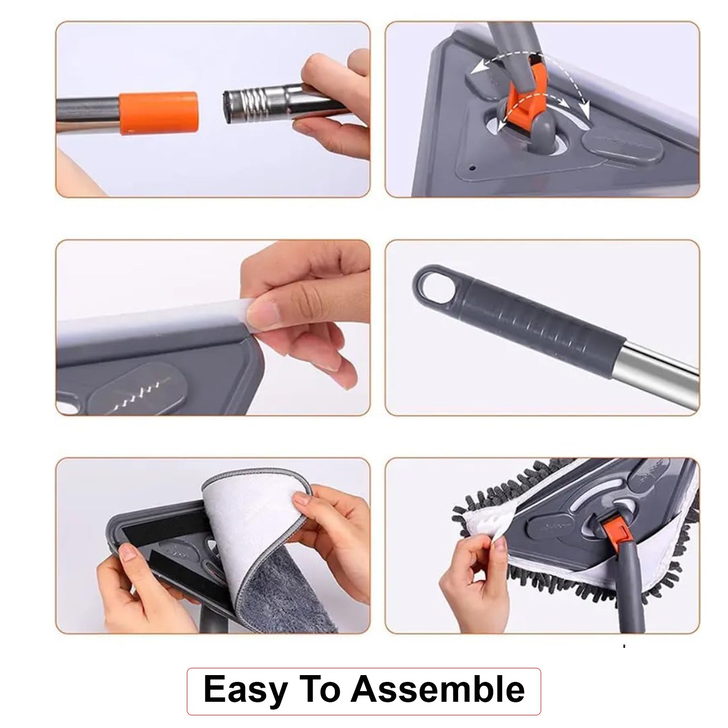 Hivvago Triangular Wall & Window Mop – Adjustable Long-Handle Cleaning Tool