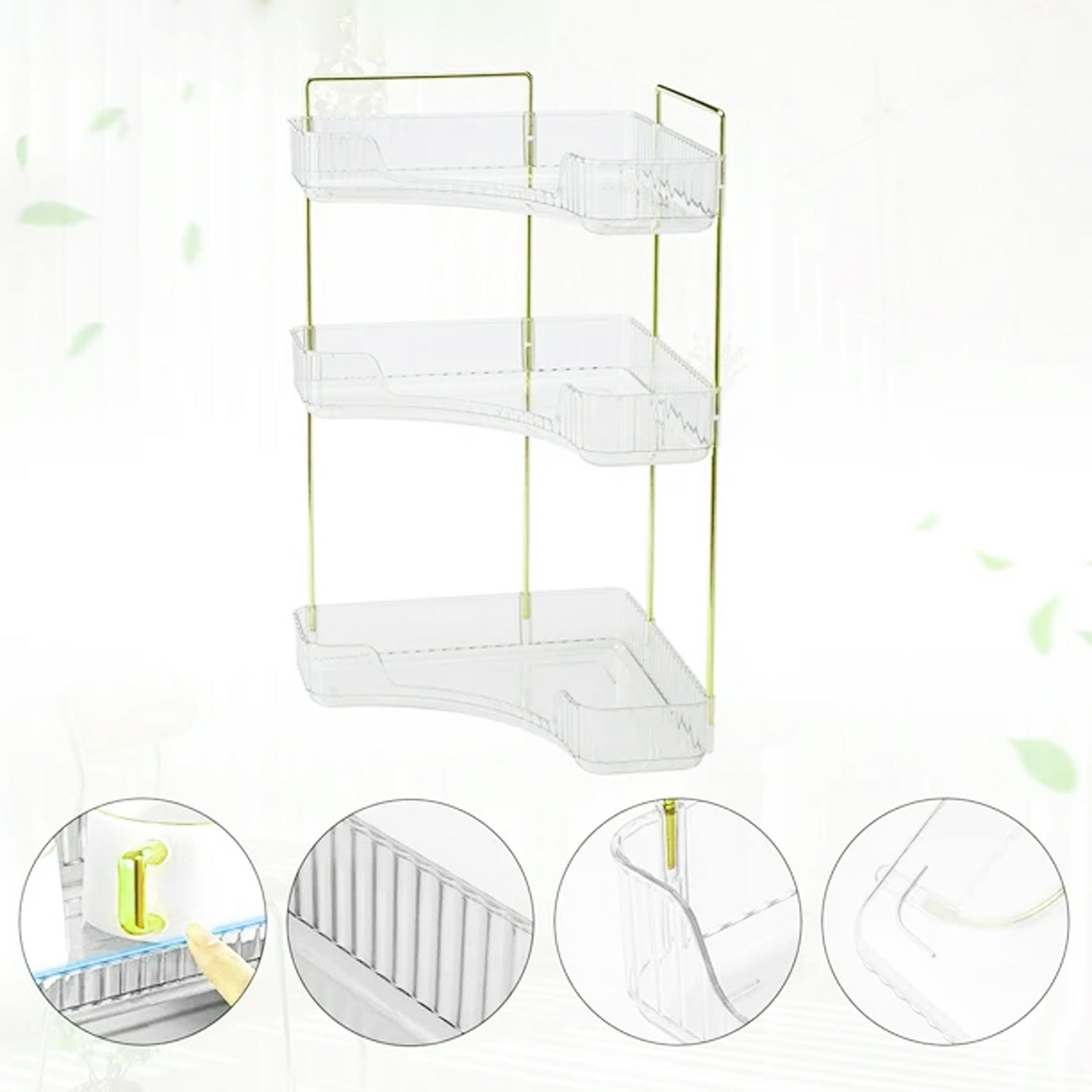 Hivvago 3-Tier Corner Counter Organizer – Space-Saving Shelf for Bathroom & More