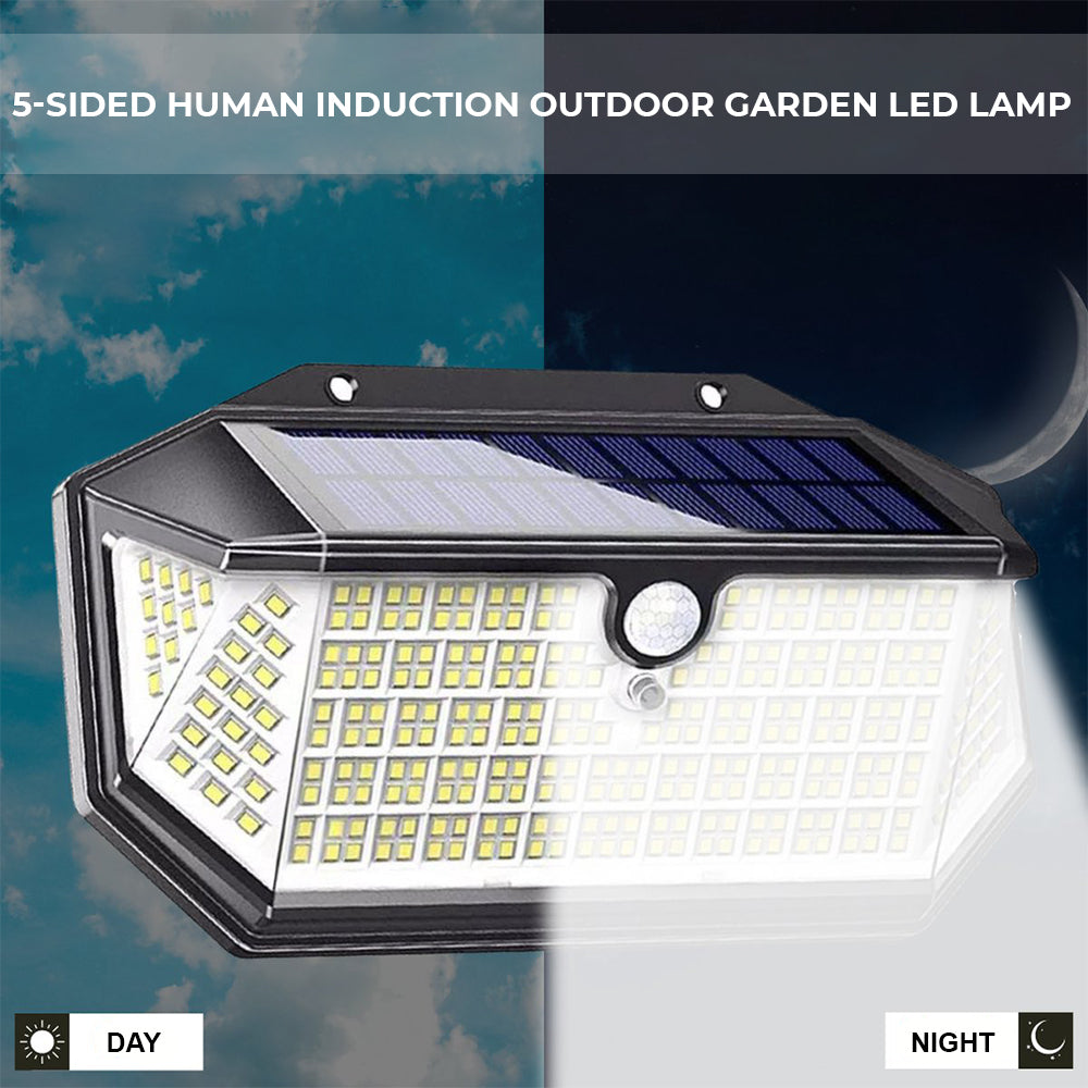 Dimnezz 5-Sided Human Induction Outdoor Garden LED Lamp for Automatic Lighting