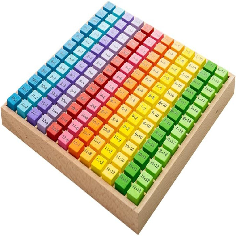 Bigjigs Toys Educational Wooden Times Table Math Learning Tray for Kids