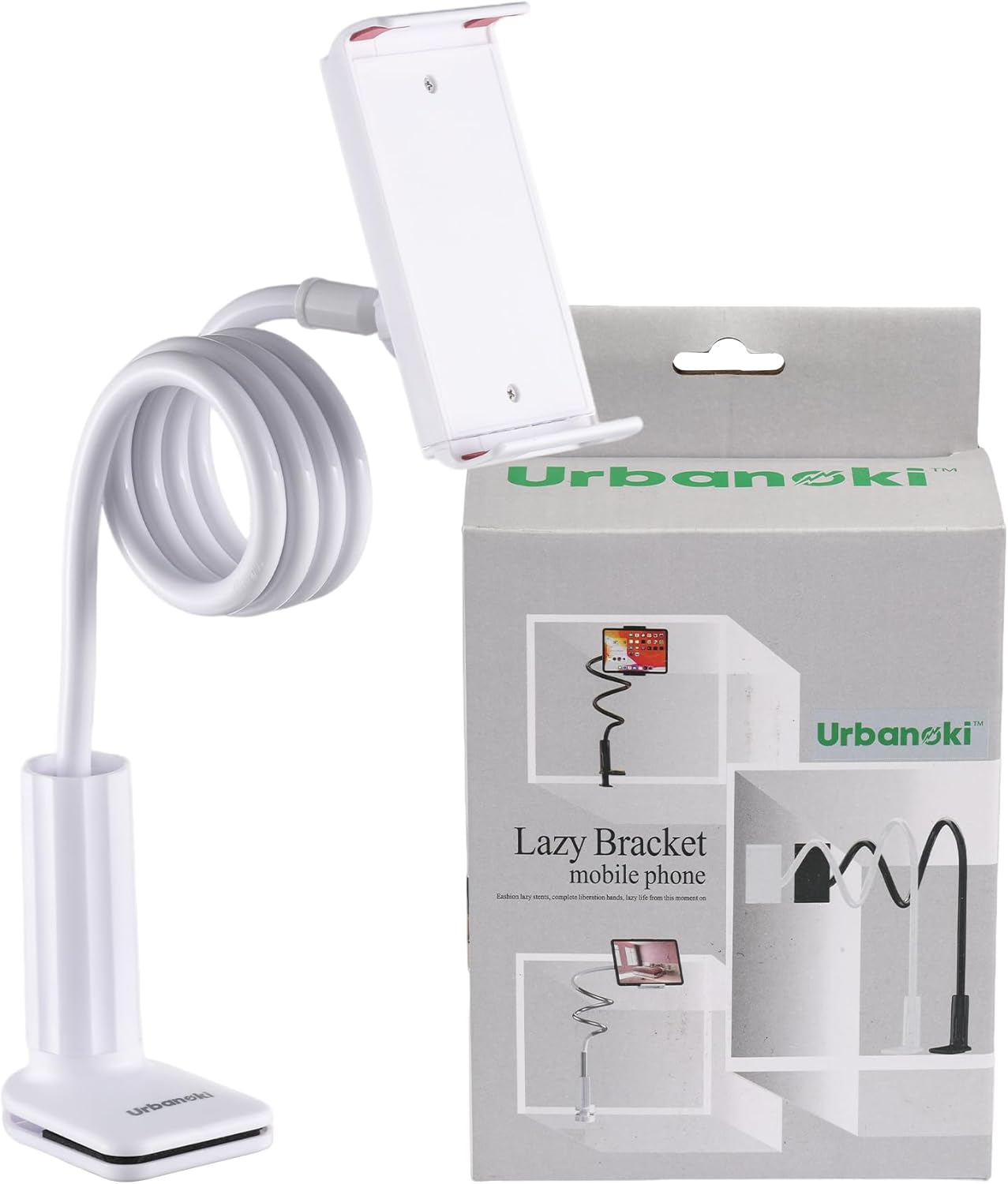 Urbanoki Gooseneck Phone Holder Flexible Clamp Mount for Bed Desk - Available in Two Colours