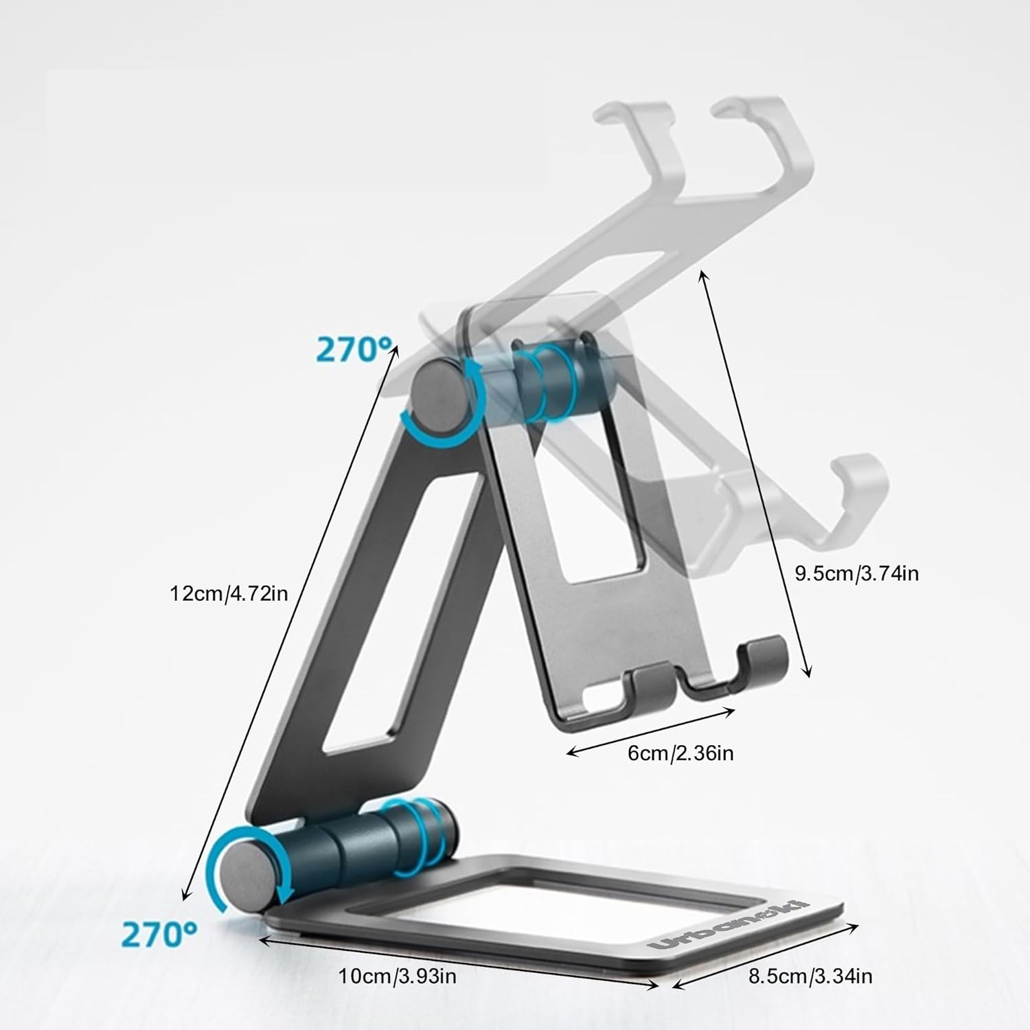 Urbanoki Portable Phone Tablet Stand Dual Folding Desk Travel Cradle Dock - Available in Two Colours