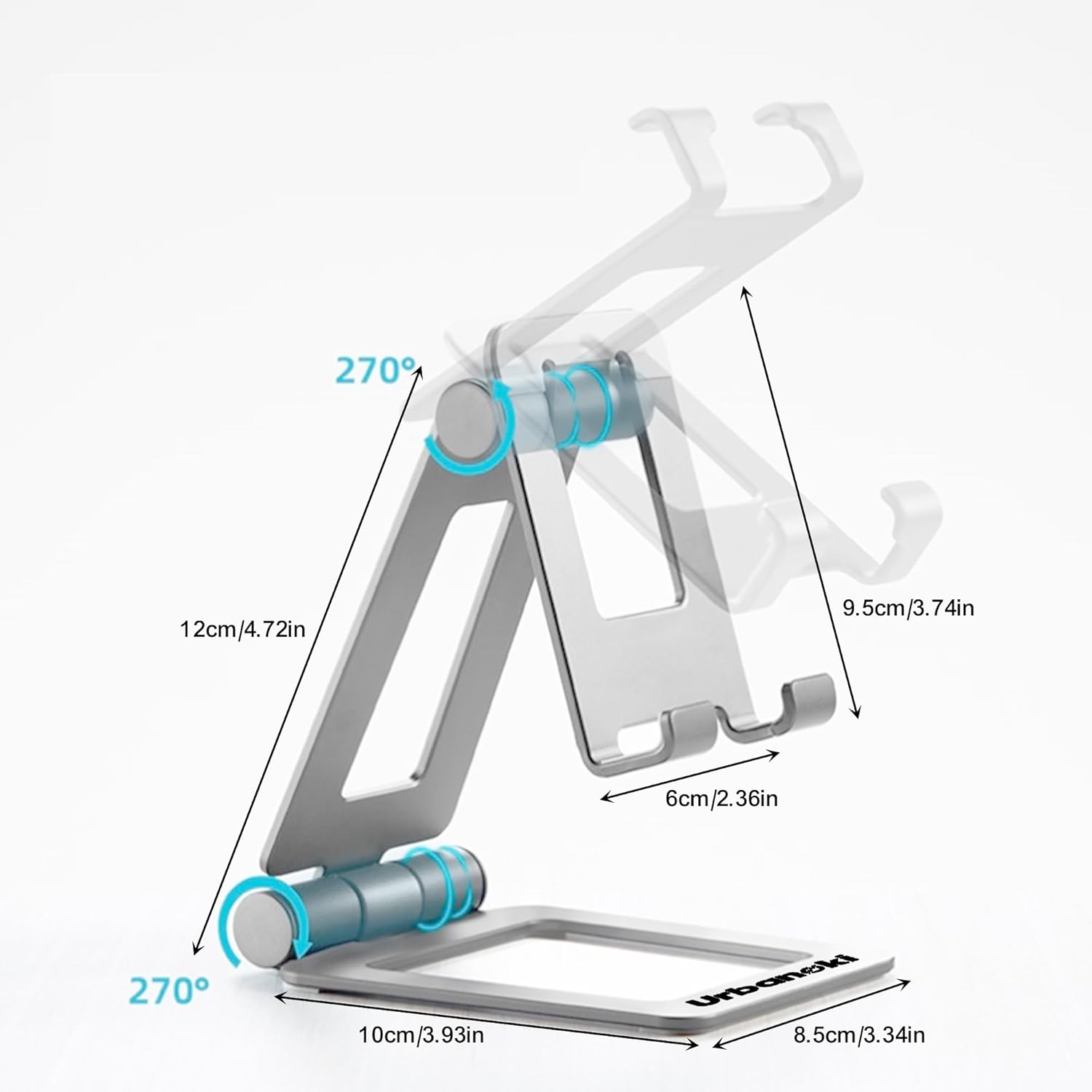 Urbanoki Portable Phone Tablet Stand Dual Folding Desk Travel Cradle Dock - Available in Two Colours