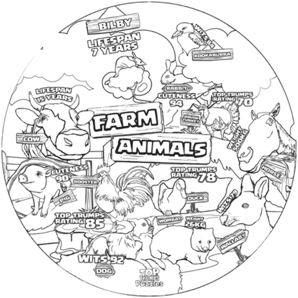 Winning Moves Top Trumps Farm Animals Puzzle WMA Card Game for Kids and Families