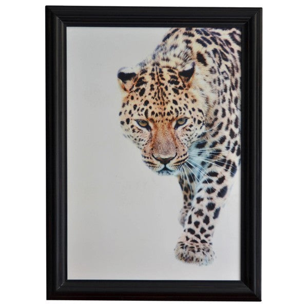 Leopard Walking Wall Art Modern Animal Canvas Print Safari Wildlife Decor