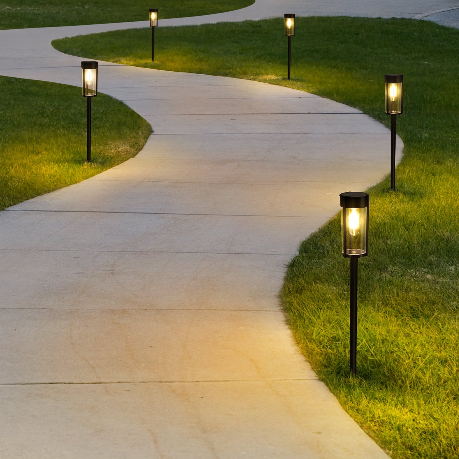 Hivvago 4 Pack Solar Garden Lights – Waterproof Outdoor Pathway Lamps