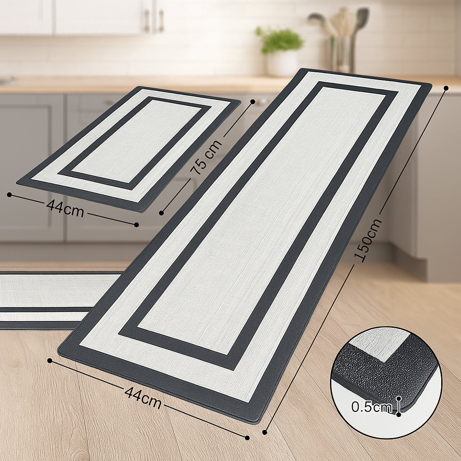 Hivvago Non-Skid Waterproof Kitchen Mats – Anti-Fatigue, Durable & Easy to Clean