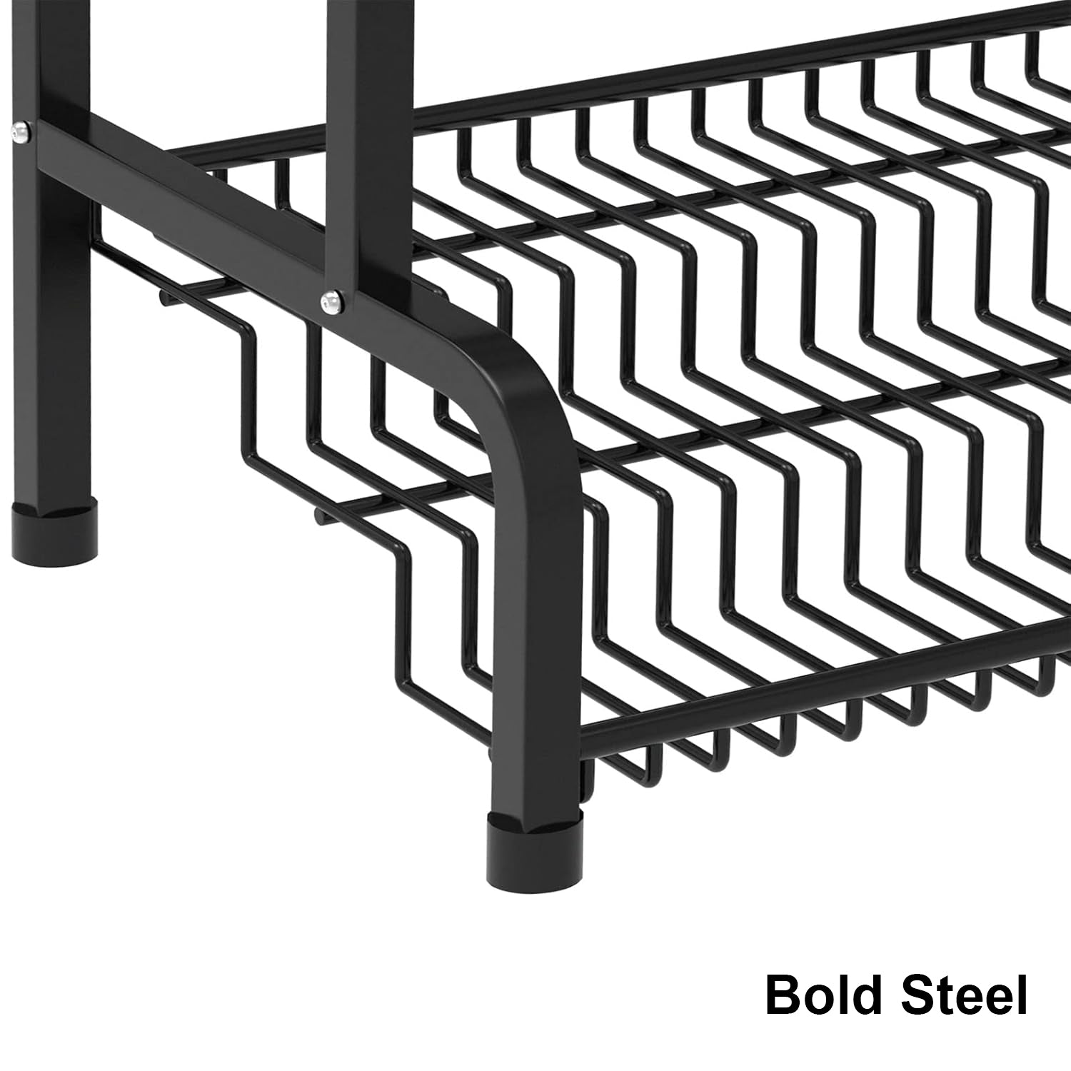 Hivvago 2-Tier Countertop Spice Rack with Hooks – Kitchen Storage Organizer