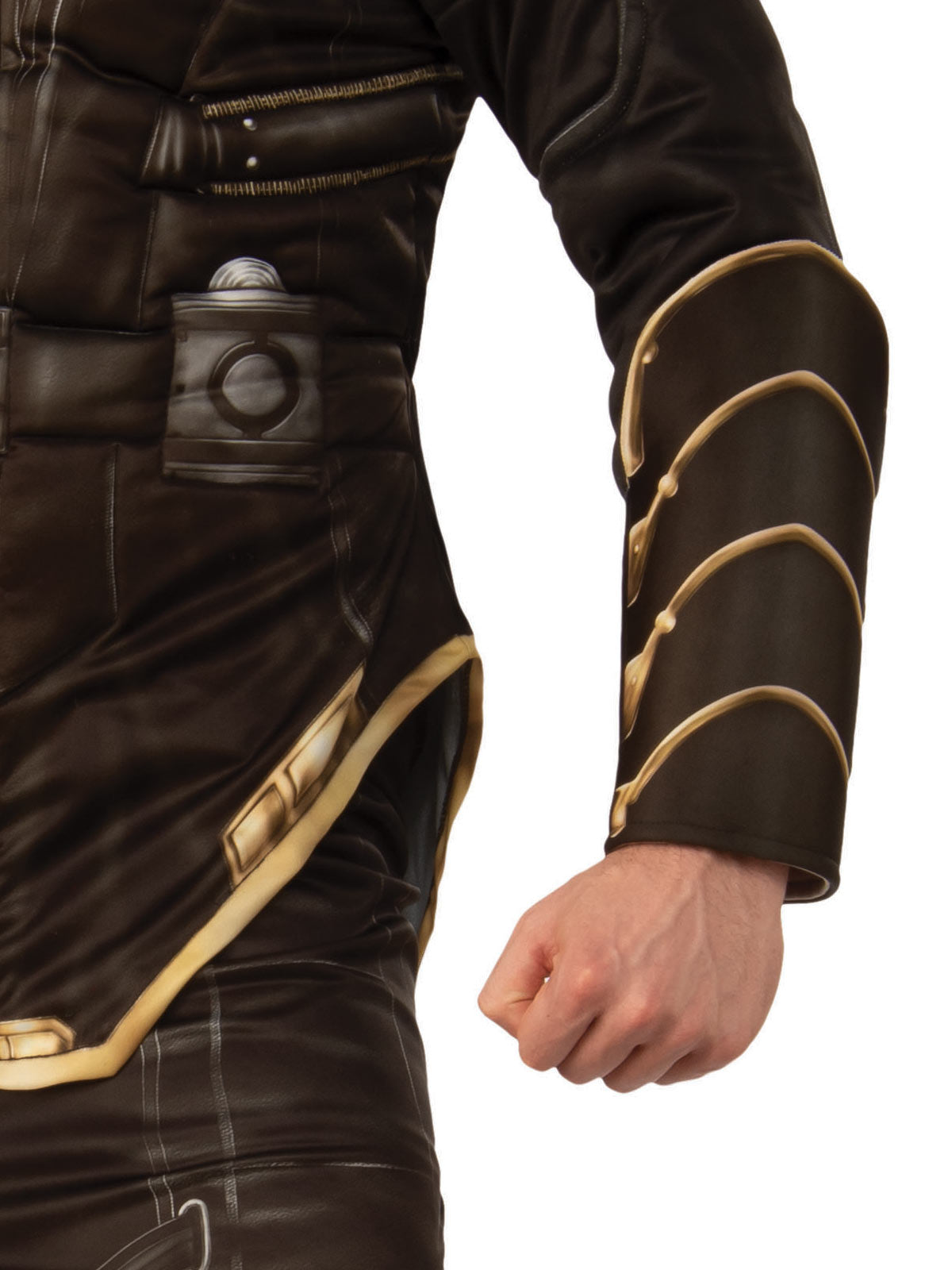 Marvel Avengers Ronin Costume for Adults with Hooded Shirt, Pants and Veil Mask - Brown & Gold Colour