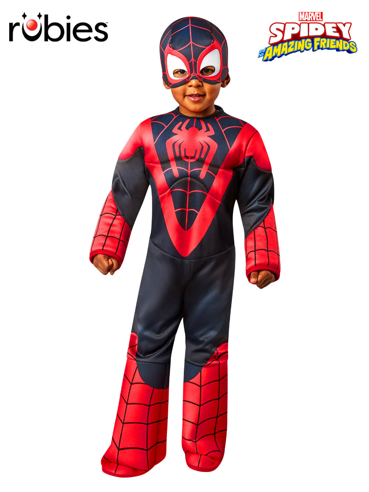 Marvel Spidey and His Amazing Friends Miles Morales Deluxe Kids Costume with Mask – Black Colour