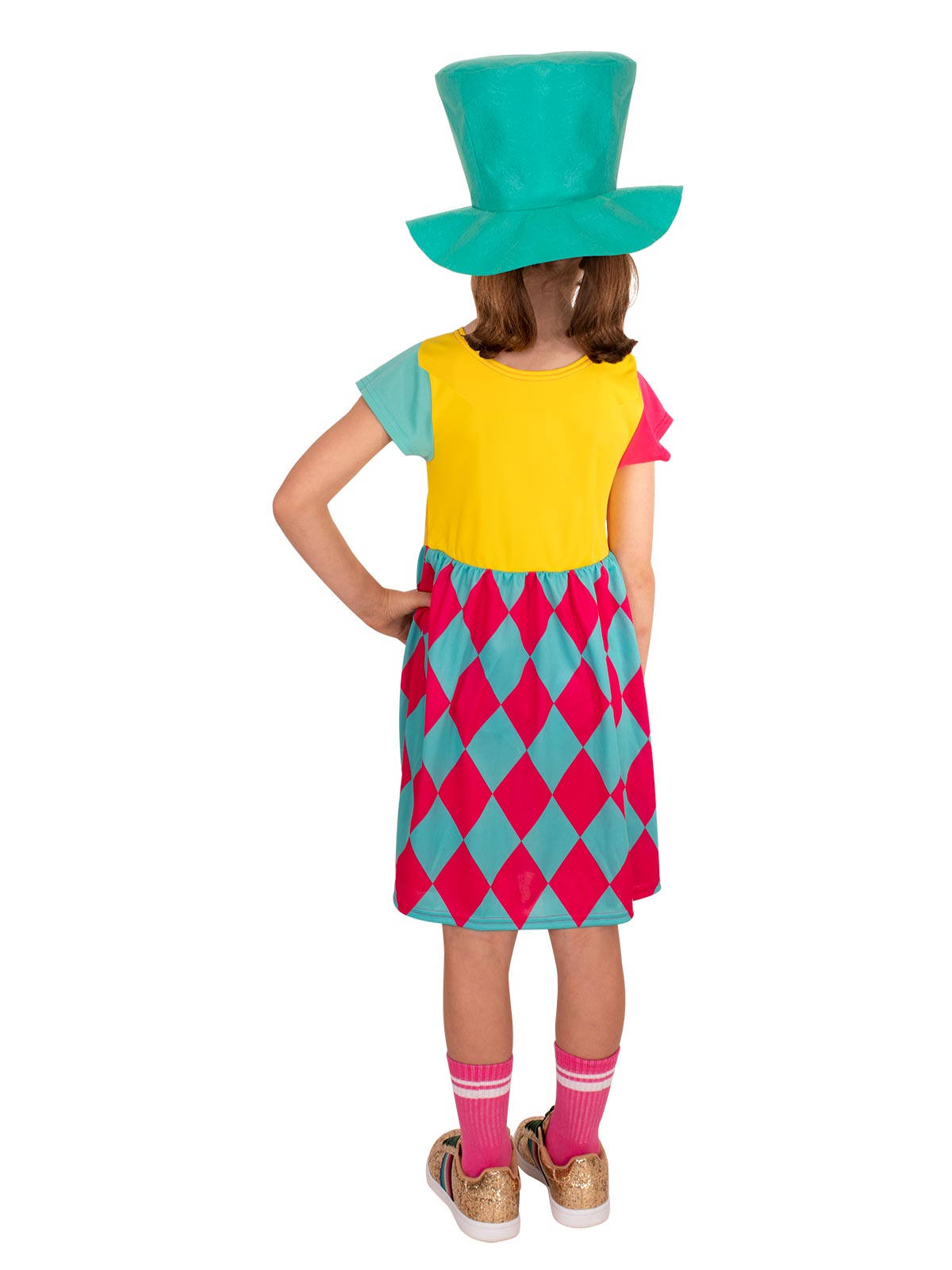 Mad Hatter Costume Child Alice in Wonderland Dress with Hat and Bow Tie