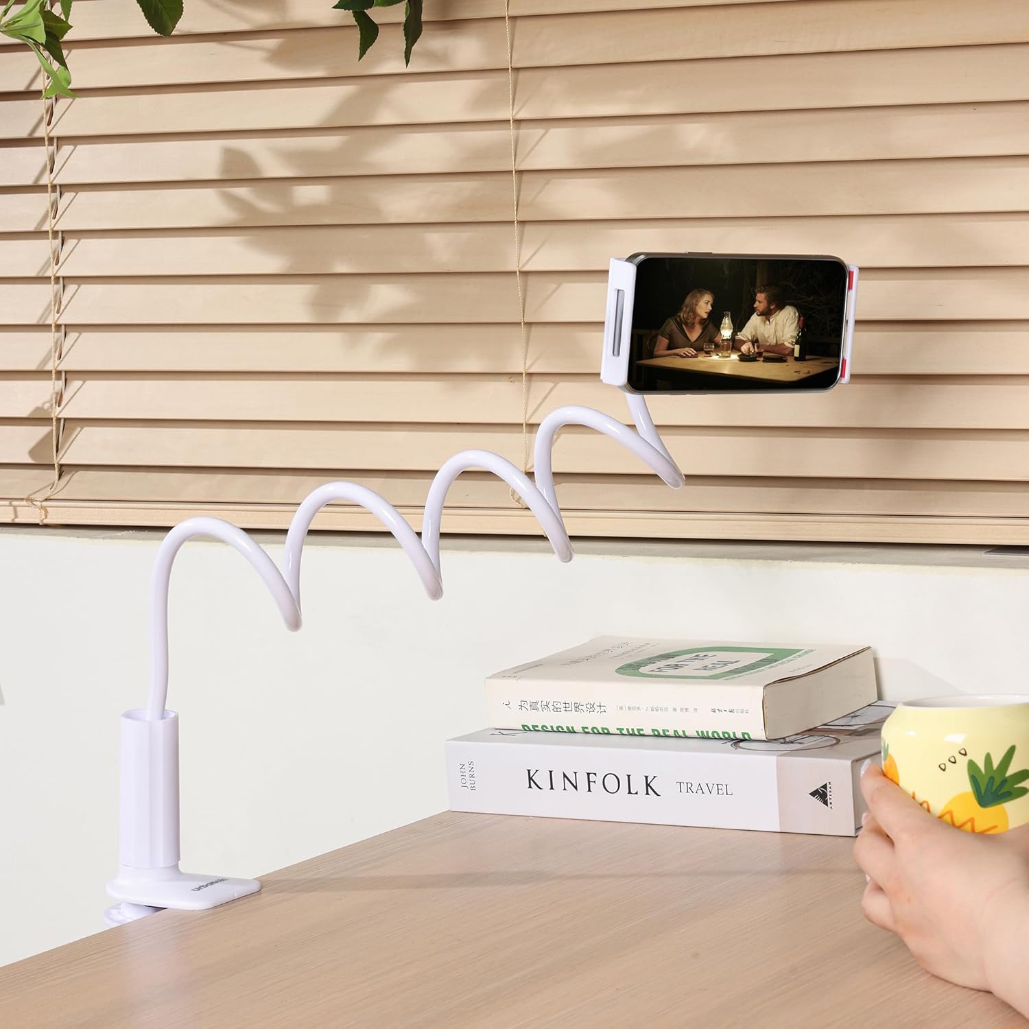 Urbanoki Gooseneck Phone Holder Flexible Clamp Mount for Bed Desk - Available in Two Colours