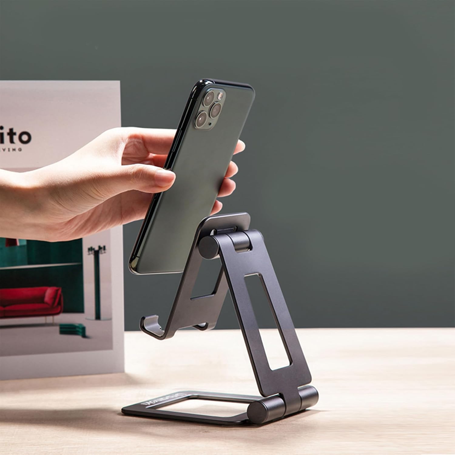 Urbanoki Portable Phone Tablet Stand Dual Folding Desk Travel Cradle Dock - Available in Two Colours