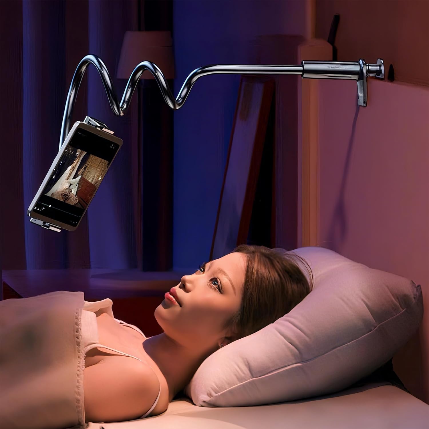 Urbanoki Gooseneck Phone Holder Flexible Clamp Mount for Bed Desk - Available in Two Colours