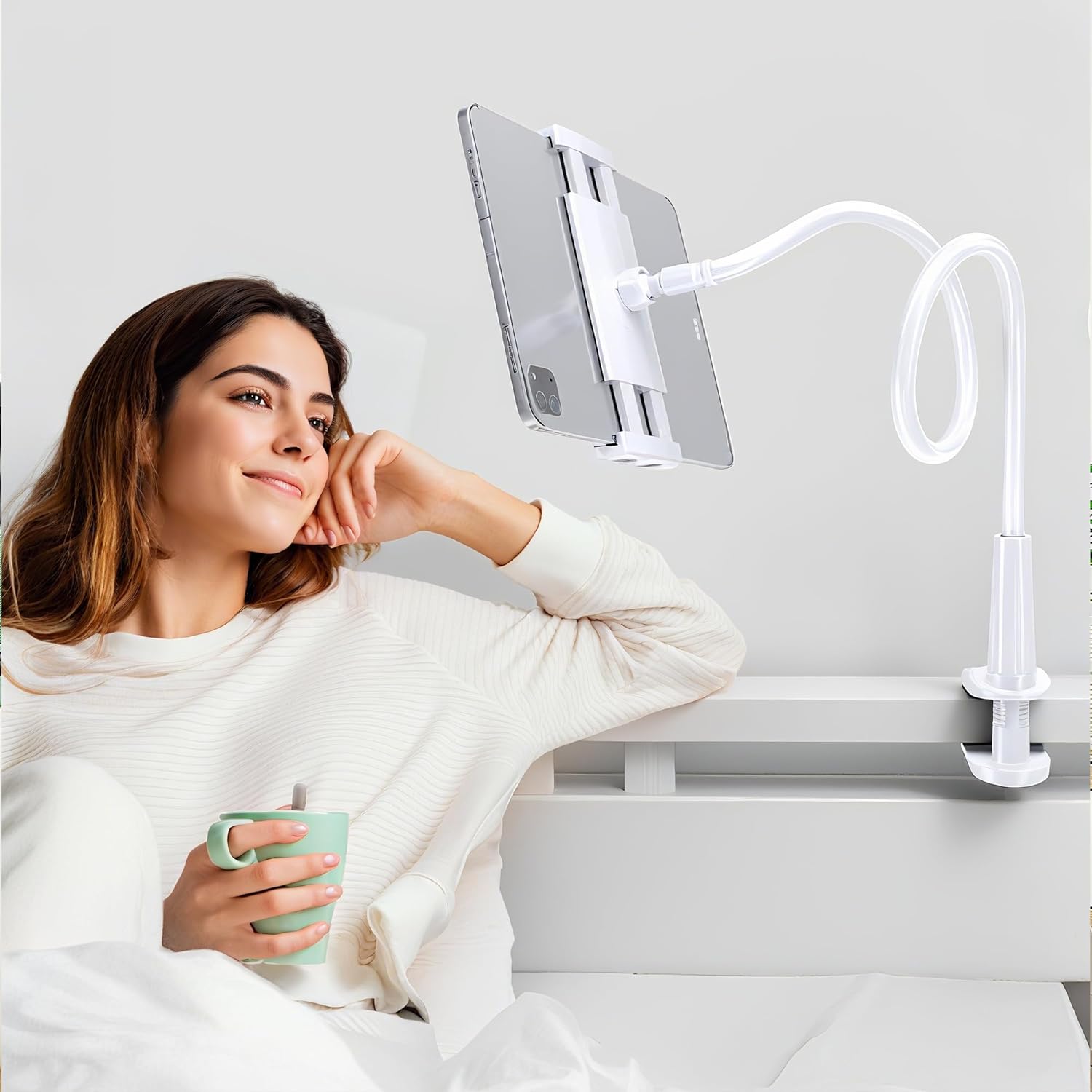 Urbanoki Gooseneck Phone Holder Flexible Clamp Mount for Bed Desk - Available in Two Colours