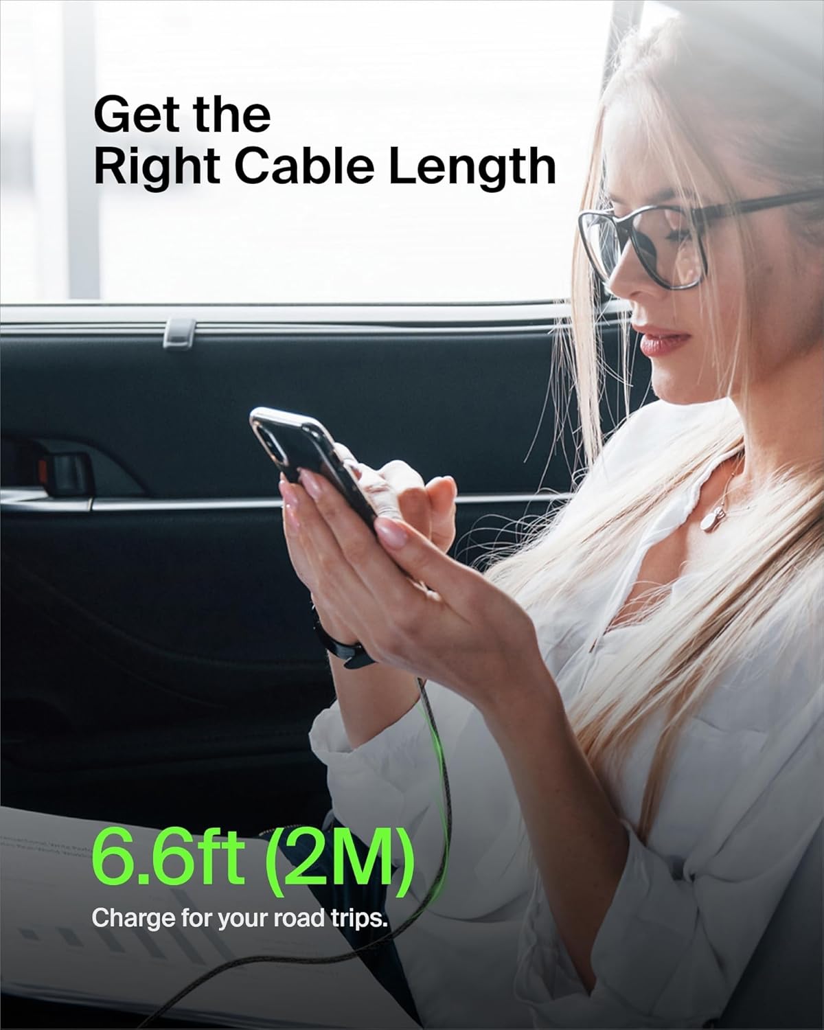 Belkin BoostCharge 2M Braided USB-C to USB-A Cable - Black