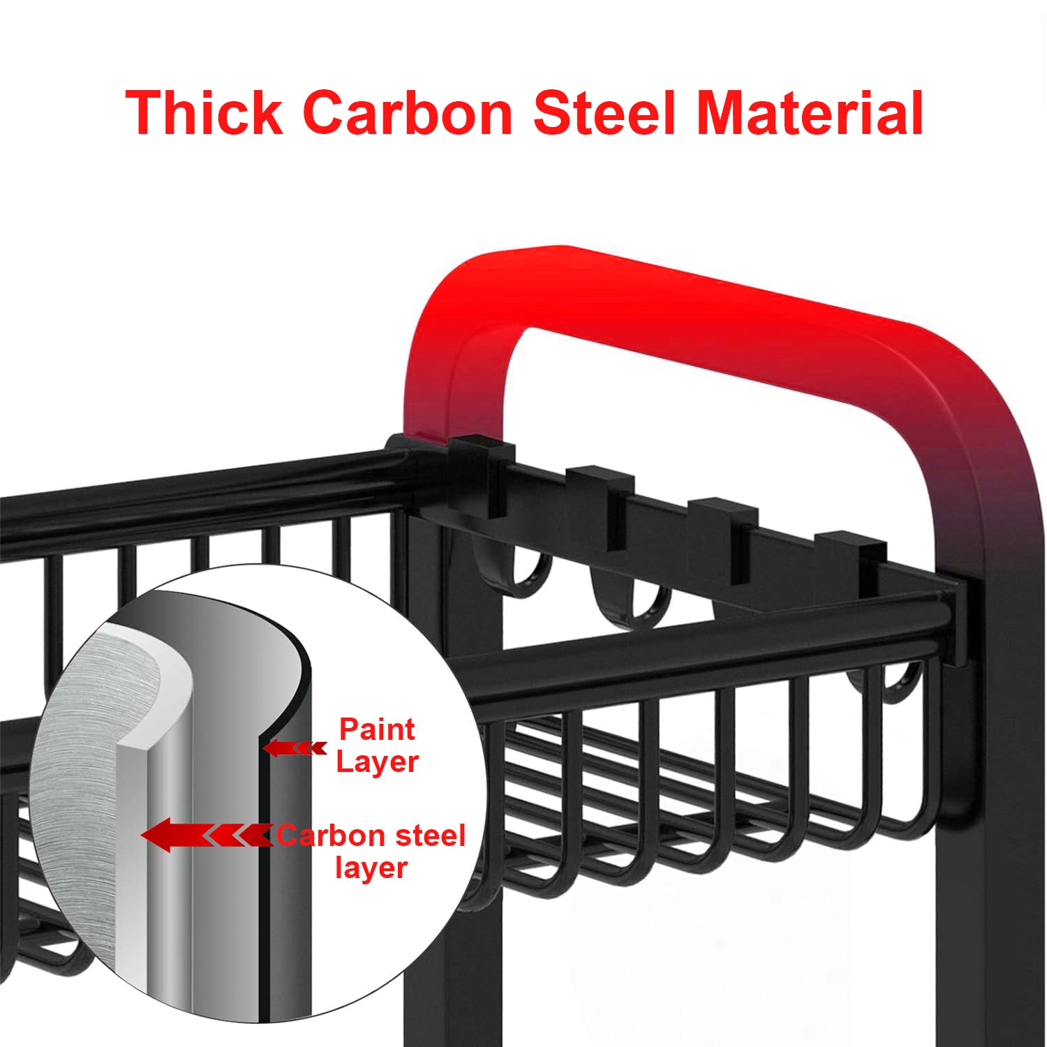 Hivvago 2-Tier Countertop Spice Rack with Hooks – Kitchen Storage Organizer