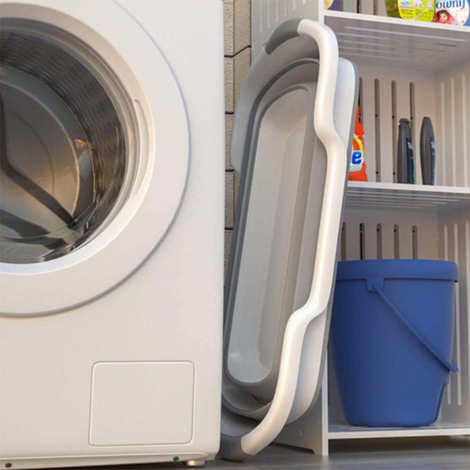 PupLily Collapsible Pet Bathtub – Foldable Wash Tub with Drain, 60.5×38×28cm