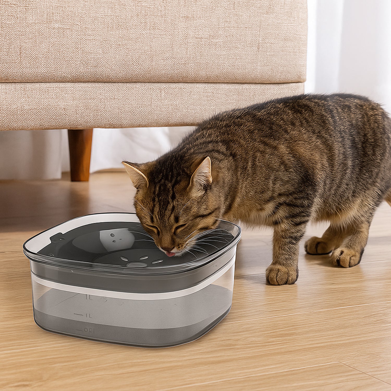 PupLily 2L No Spill Dog Bowl – Large Capacity Slow Water Feeder for Clean Drinking