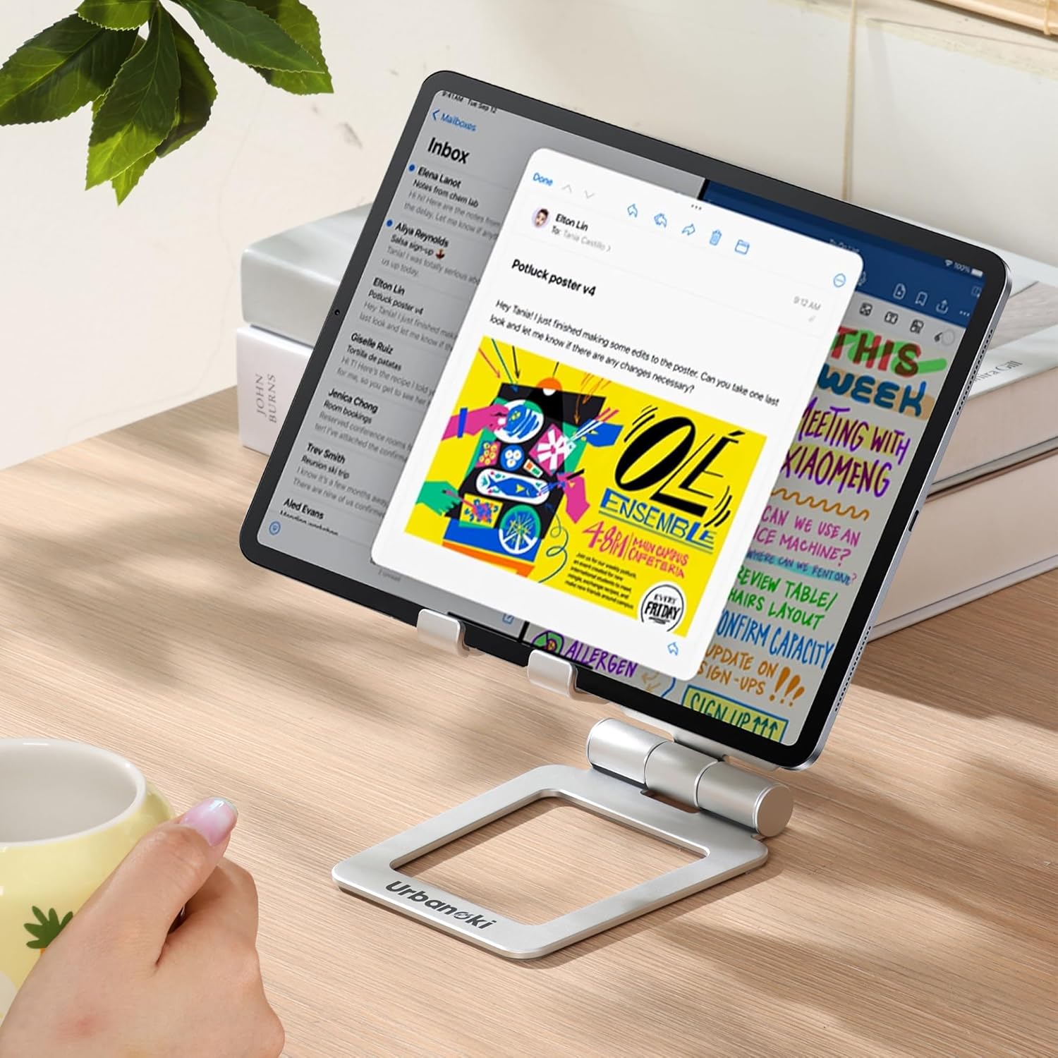 Urbanoki Portable Phone Tablet Stand Dual Folding Desk Travel Cradle Dock - Available in Two Colours