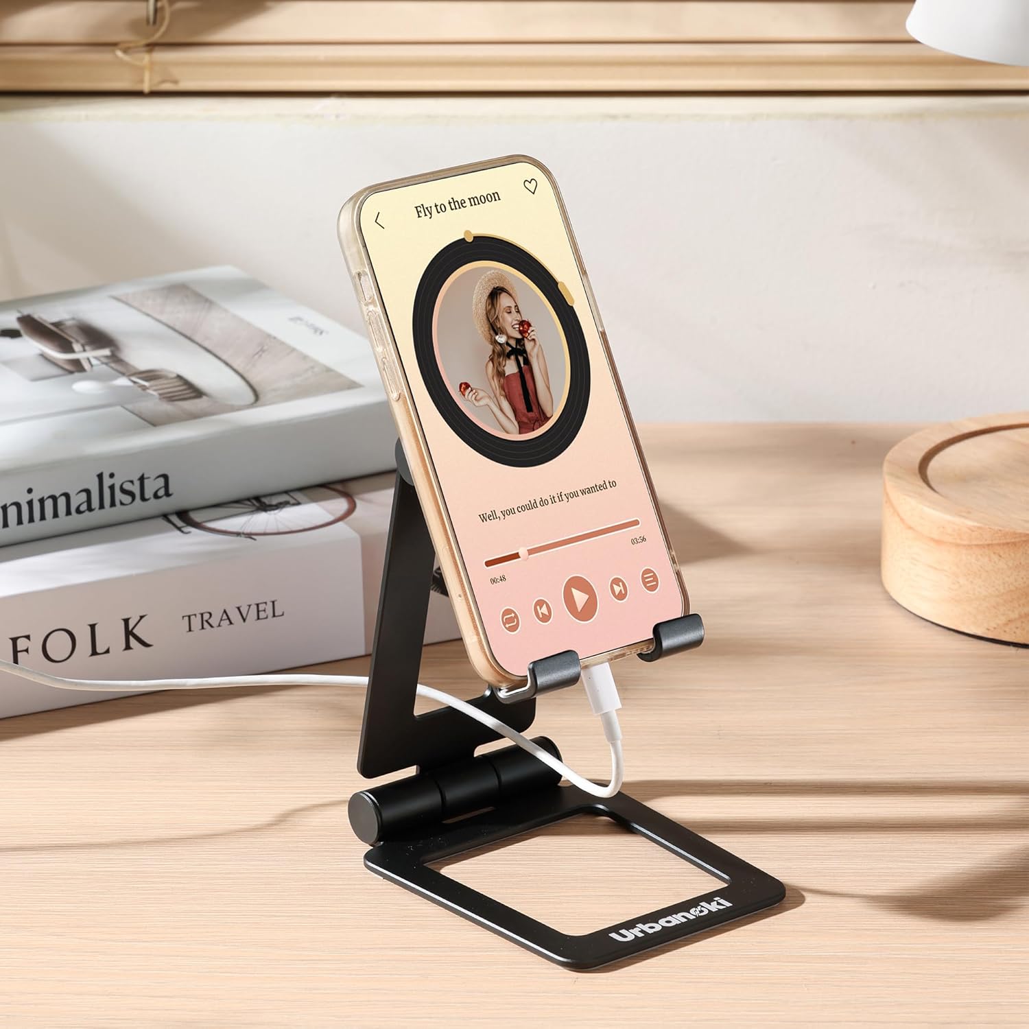 Urbanoki Portable Phone Tablet Stand Dual Folding Desk Travel Cradle Dock - Available in Two Colours