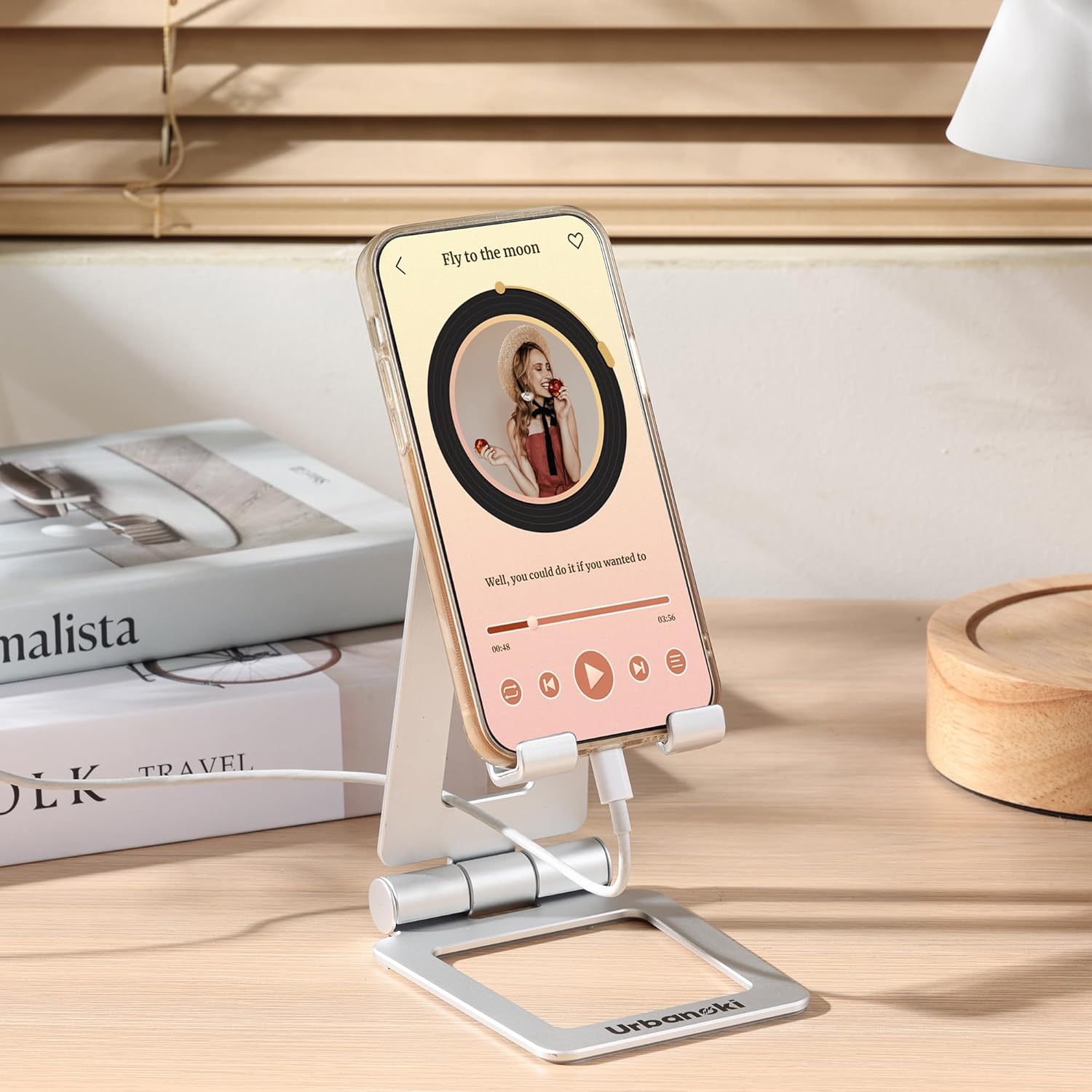 Urbanoki Portable Phone Tablet Stand Dual Folding Desk Travel Cradle Dock - Available in Two Colours