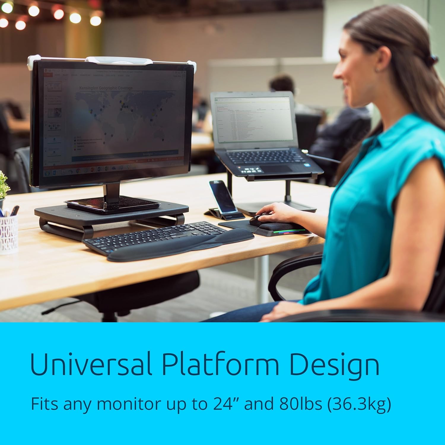 Kensington SmartFit Premium Monitor Desk Stand, Up TO 24 & 36KG - Black