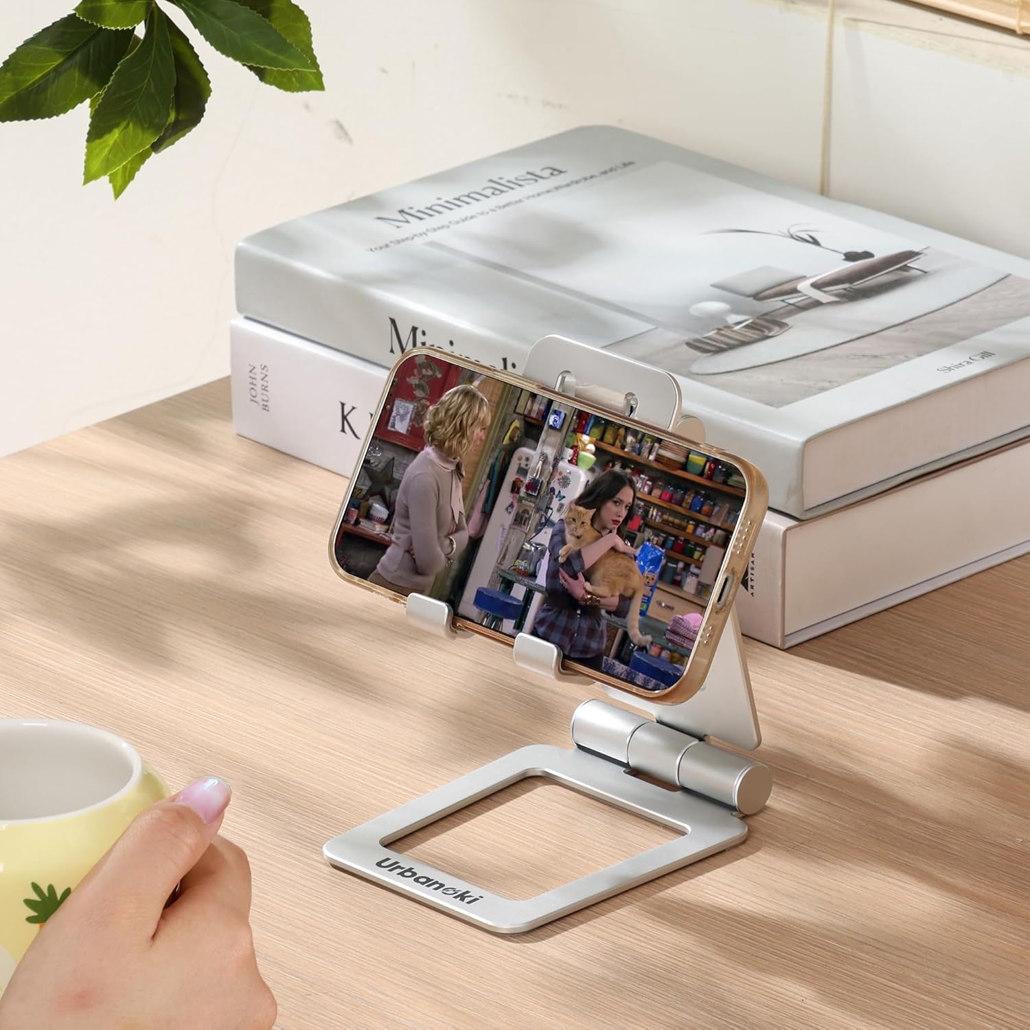 Urbanoki Portable Phone Tablet Stand Dual Folding Desk Travel Cradle Dock - Available in Two Colours