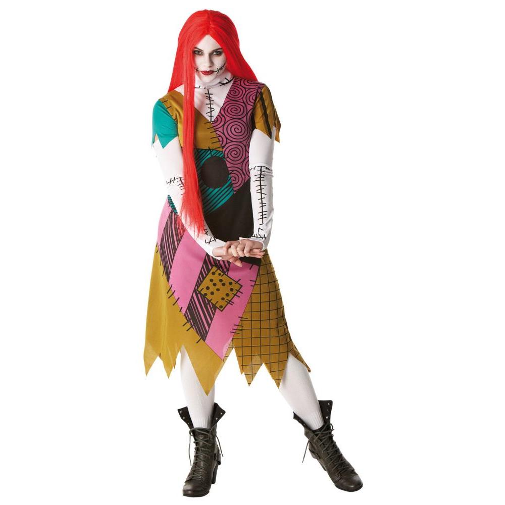 Disney The Nightmare Before Christmas Sally Costume with Dress, Wig and Glovelets - Multi Colour