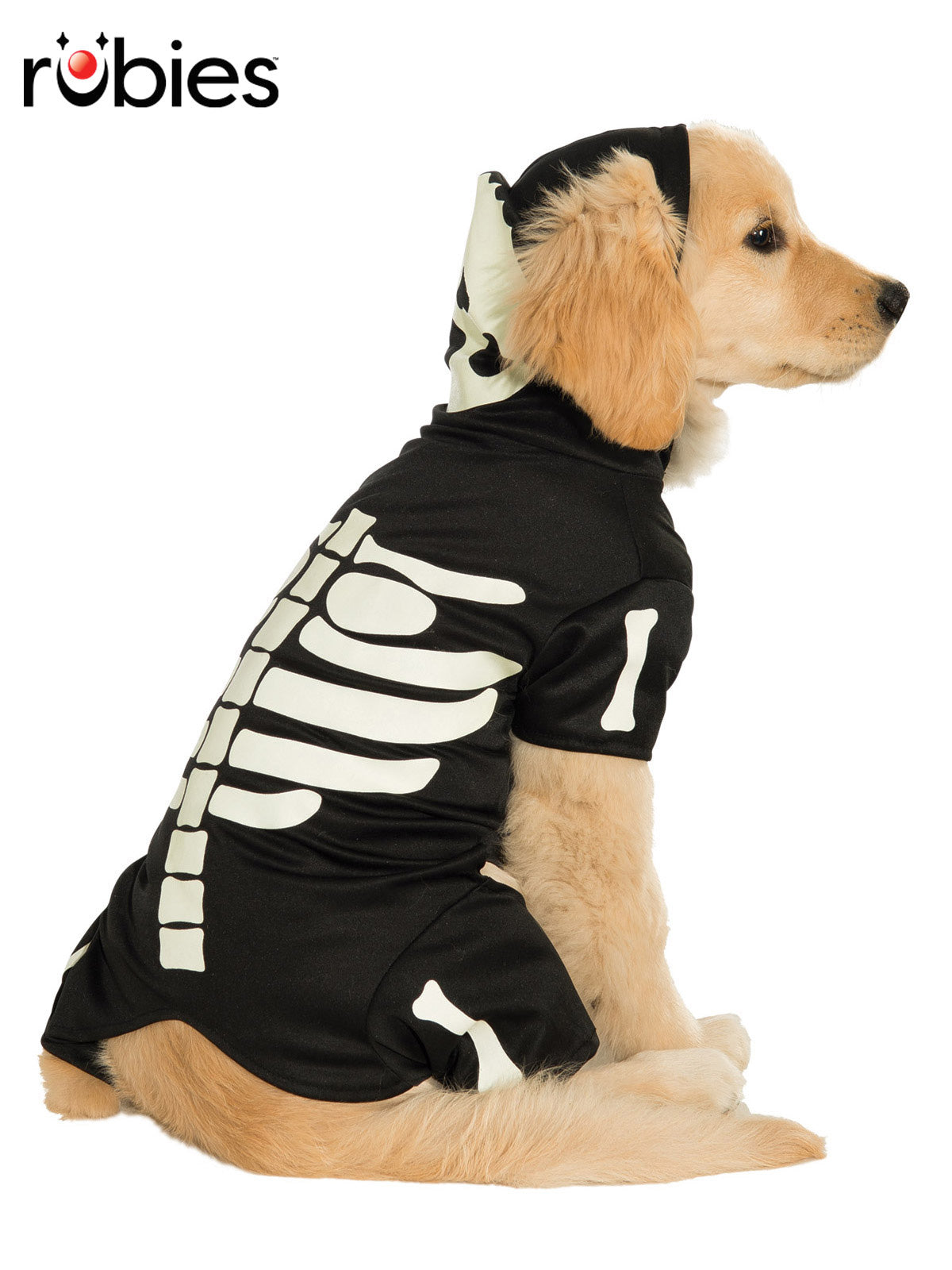 Skeleton Pet Costume Hoodie with Glow in the Dark Bones and Cape Halloween