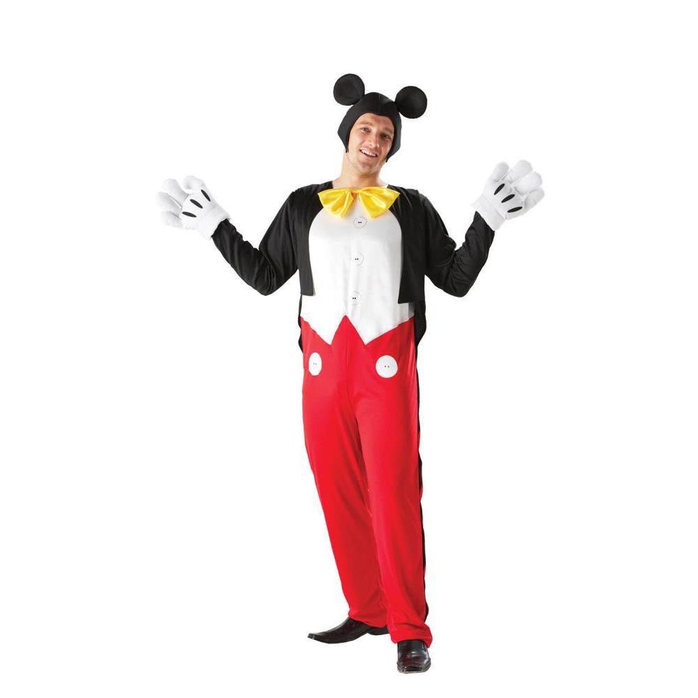 Mickey Mouse Costume Adult Disney Jumpsuit with Ears Gloves and Bow Tie