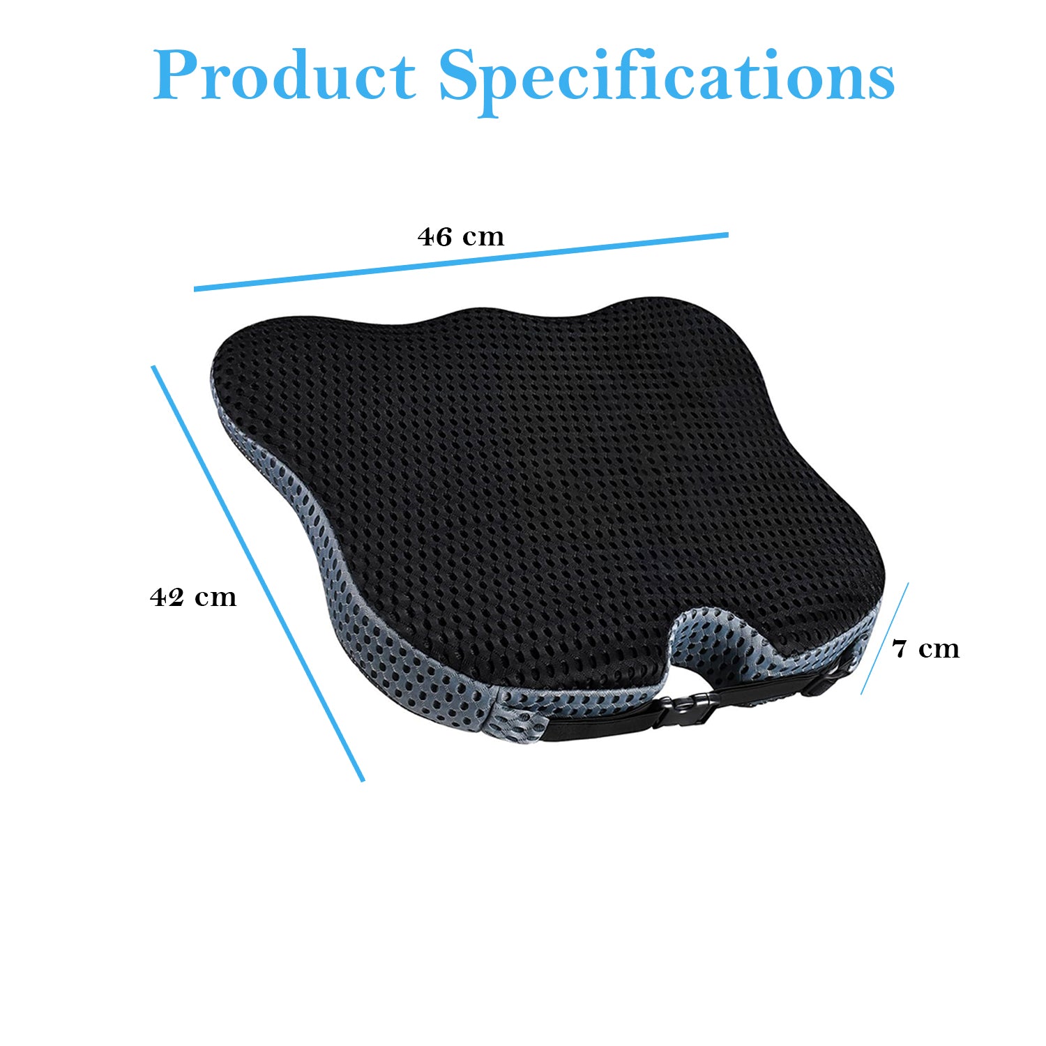 Vagooz Car Wedge Seat Cushion – Memory Foam Booster with Non-Slip Base, Black