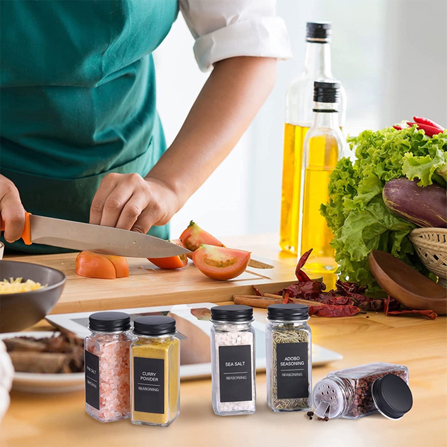 Hivvago 24-Pack 120ml Glass Spice Jars – Airtight Storage with Lids & Labels