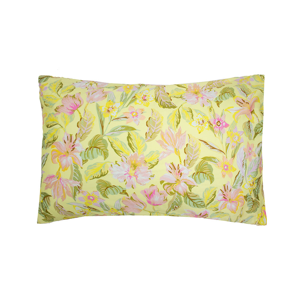 Phoebe Tropical Floral Cotton Quilt Cover Set Double Queen King – Reversible Bedding