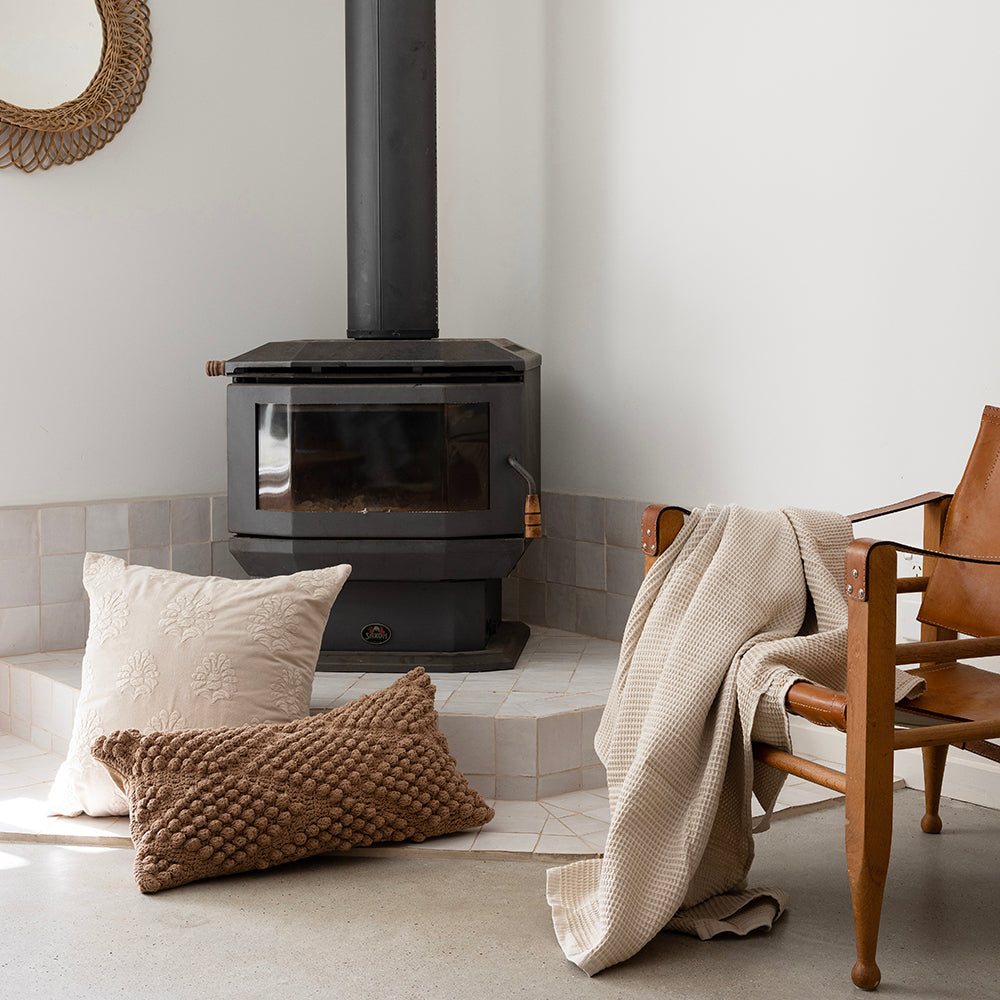 Bambury Cora Square Cushion - Pebble