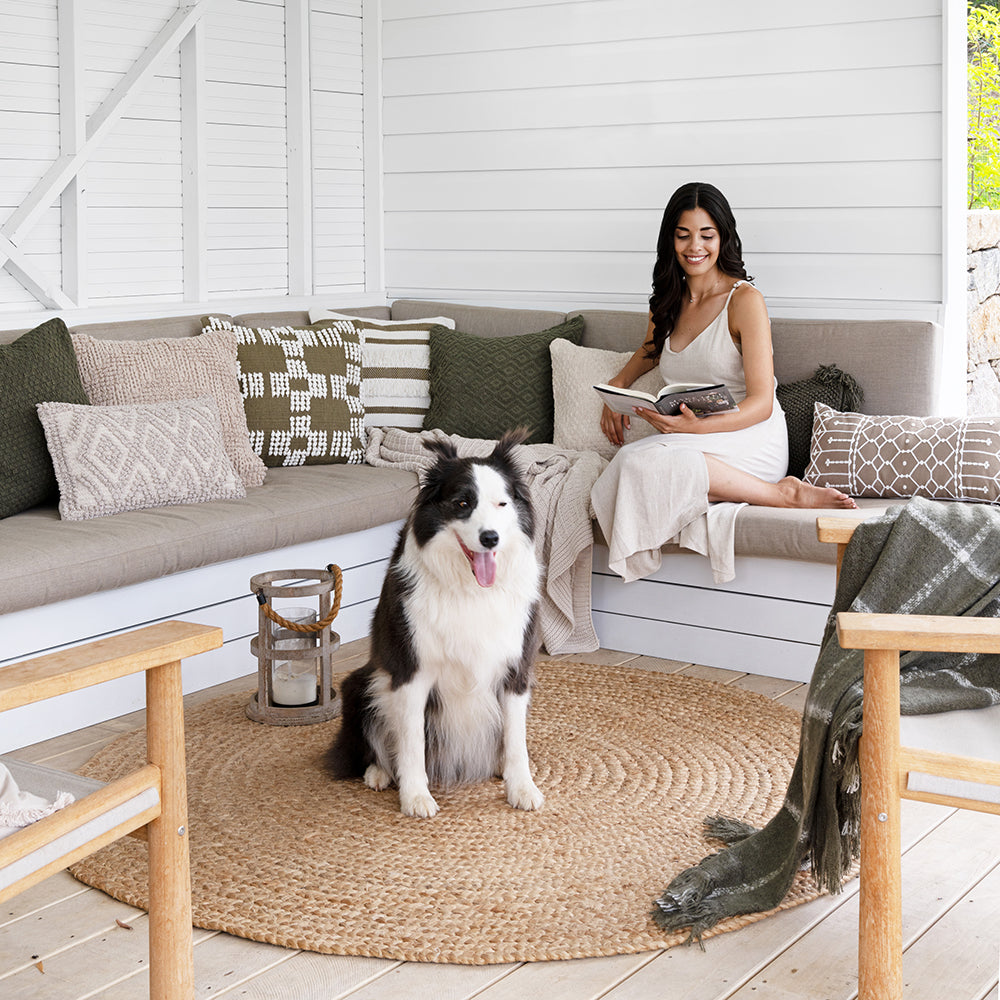 Bambury Emmeline Rectangle Cushion - Pebble