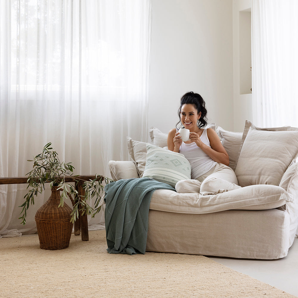 Bambury Phoenix Square Cushion - Eucalyptus