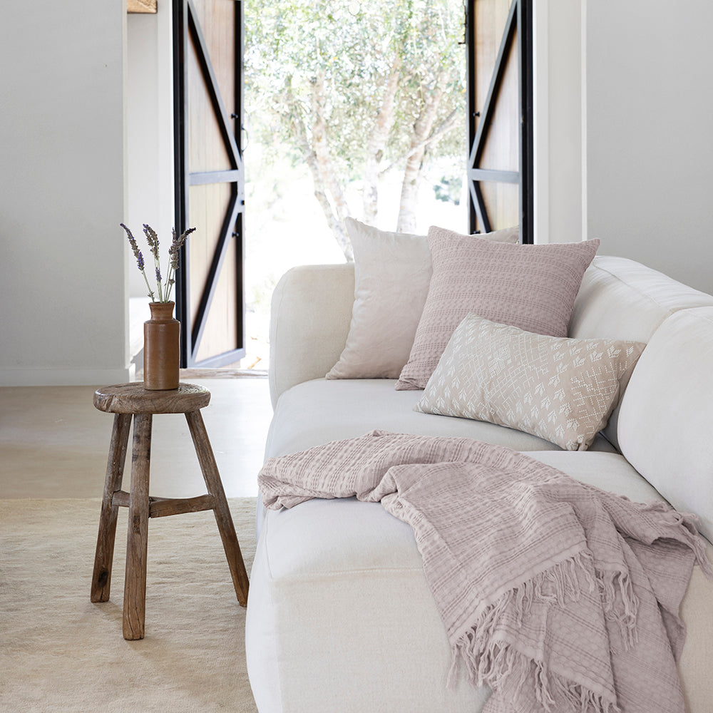 Bambury Velvet Square Cushion - Stone