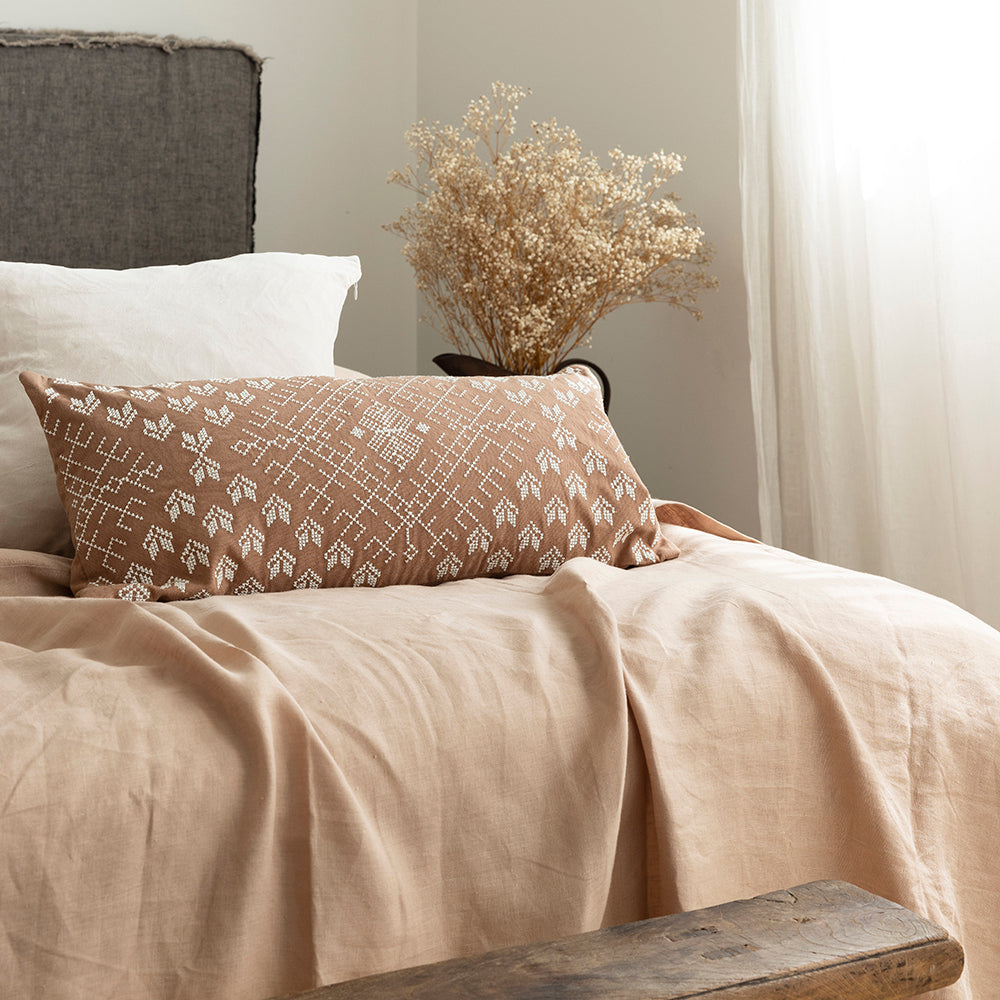 Bambury Velvet Square Cushion - Stone